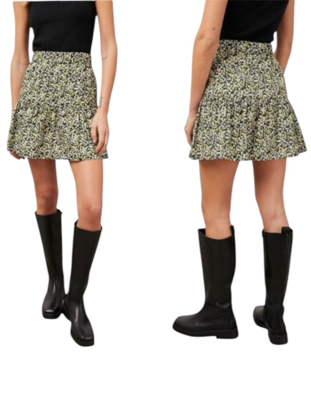 Rails Levy Chrysanthemum Multicolor Ditsy Floral Print Ruffle Tiered Mini Skirt